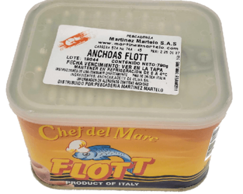 Filete de anchoas lata x 790 grs.