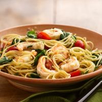 Pasta con Ajo y Camarones